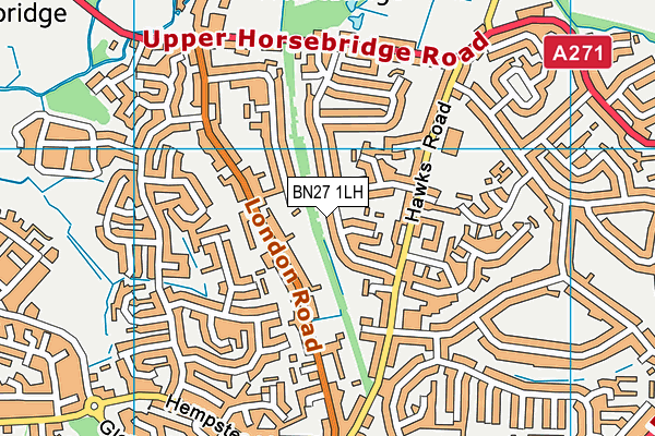 BN27 1LH map - OS VectorMap District (Ordnance Survey)