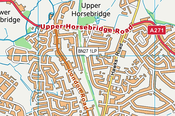 BN27 1LP map - OS VectorMap District (Ordnance Survey)