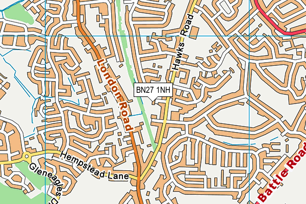BN27 1NH map - OS VectorMap District (Ordnance Survey)