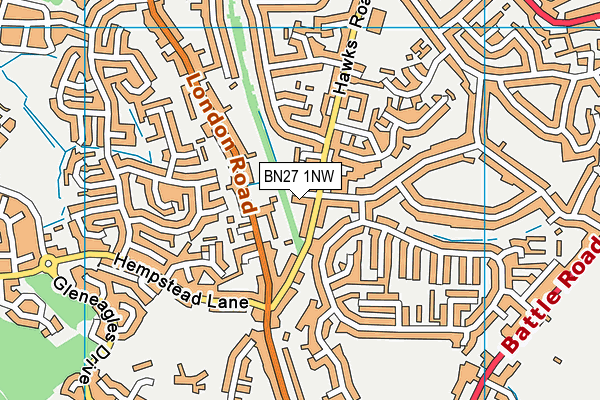 BN27 1NW map - OS VectorMap District (Ordnance Survey)