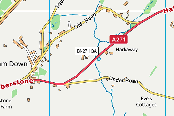 BN27 1QA map - OS VectorMap District (Ordnance Survey)