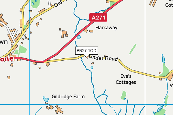 BN27 1QD map - OS VectorMap District (Ordnance Survey)