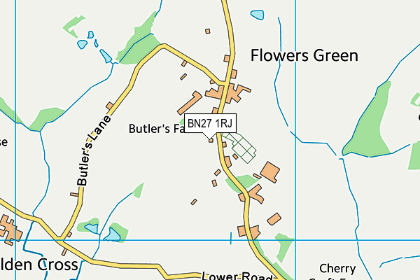 BN27 1RJ map - OS VectorMap District (Ordnance Survey)