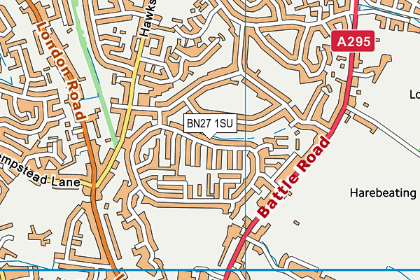 BN27 1SU map - OS VectorMap District (Ordnance Survey)
