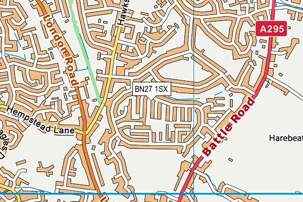 BN27 1SX map - OS VectorMap District (Ordnance Survey)