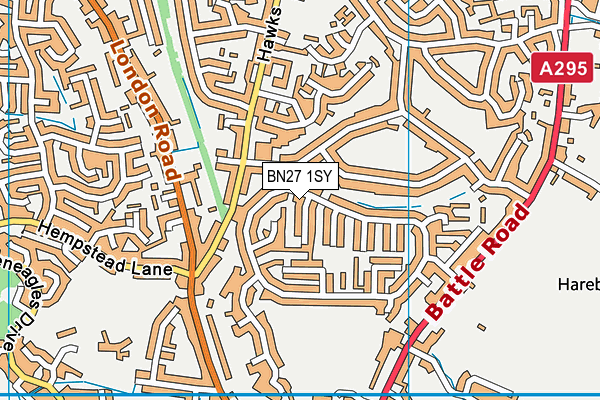 BN27 1SY map - OS VectorMap District (Ordnance Survey)