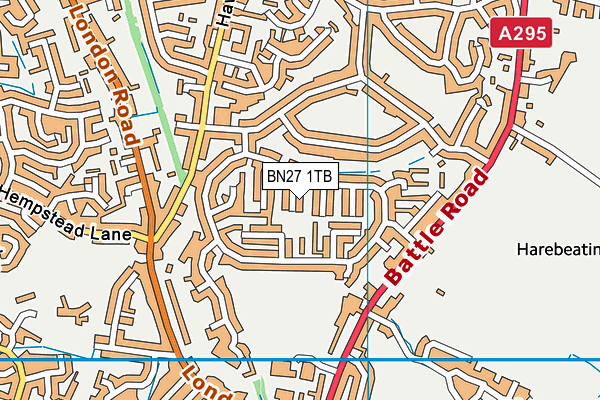 BN27 1TB map - OS VectorMap District (Ordnance Survey)