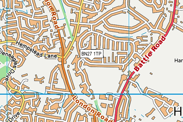 BN27 1TP map - OS VectorMap District (Ordnance Survey)