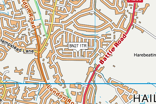 BN27 1TR map - OS VectorMap District (Ordnance Survey)