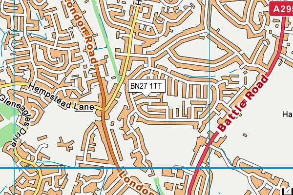 BN27 1TT map - OS VectorMap District (Ordnance Survey)