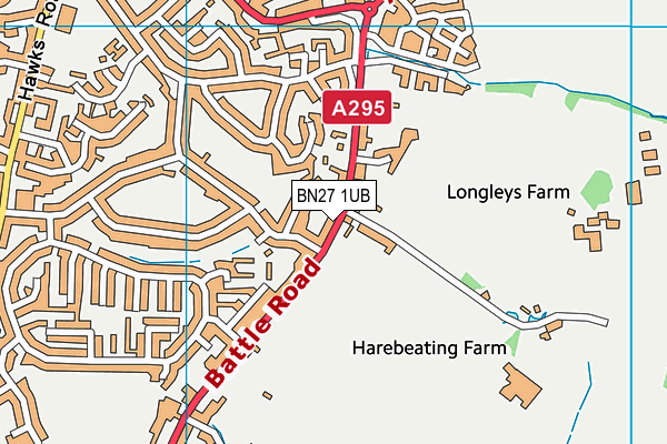 BN27 1UB map - OS VectorMap District (Ordnance Survey)