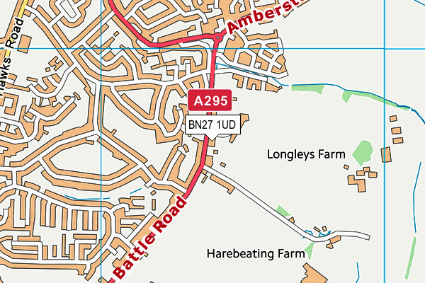 BN27 1UD map - OS VectorMap District (Ordnance Survey)
