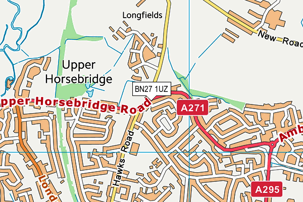 BN27 1UZ map - OS VectorMap District (Ordnance Survey)