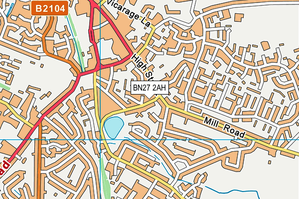 BN27 2AH map - OS VectorMap District (Ordnance Survey)
