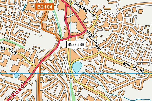 BN27 2BB map - OS VectorMap District (Ordnance Survey)