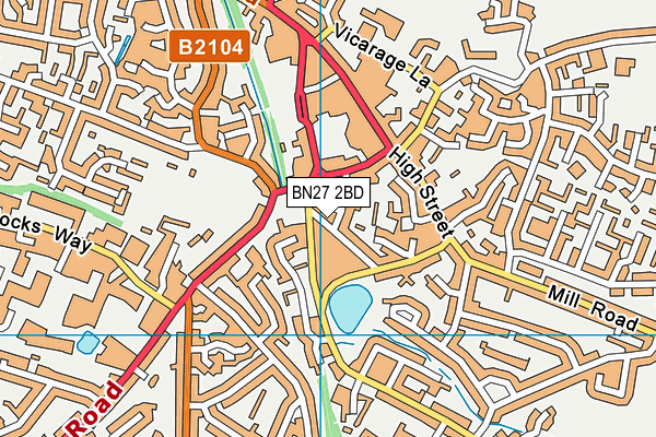 BN27 2BD map - OS VectorMap District (Ordnance Survey)
