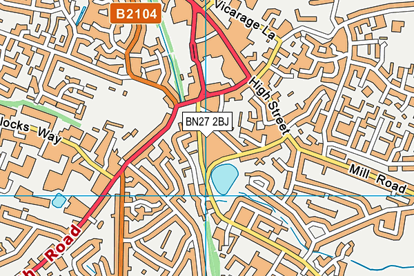 BN27 2BJ map - OS VectorMap District (Ordnance Survey)
