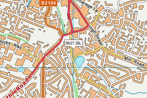 BN27 2BL map - OS VectorMap District (Ordnance Survey)