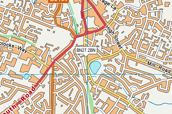 BN27 2BN map - OS VectorMap District (Ordnance Survey)