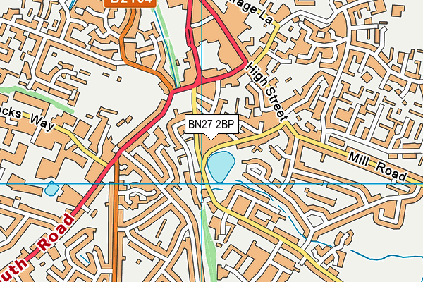 BN27 2BP map - OS VectorMap District (Ordnance Survey)
