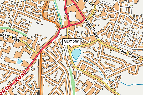 BN27 2BS map - OS VectorMap District (Ordnance Survey)