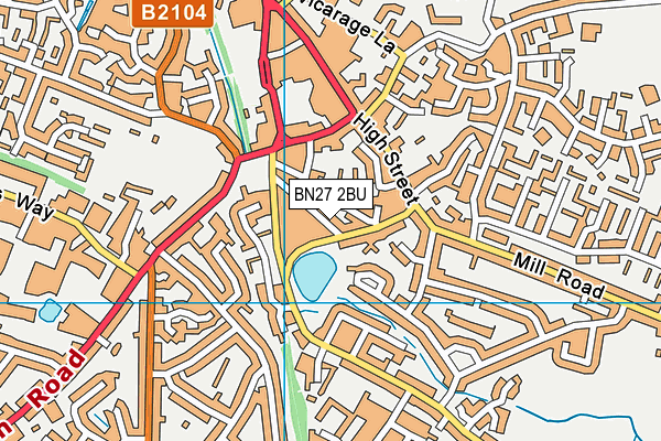 BN27 2BU map - OS VectorMap District (Ordnance Survey)