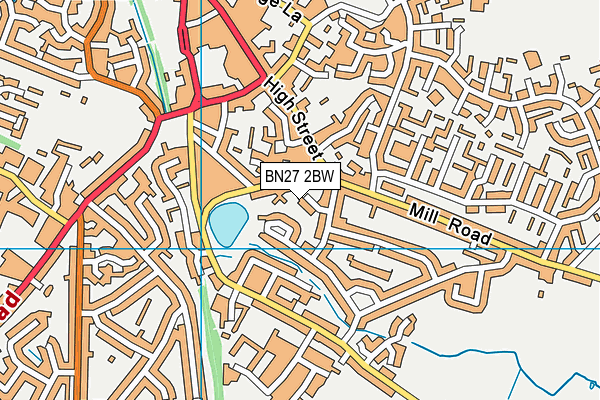 BN27 2BW map - OS VectorMap District (Ordnance Survey)