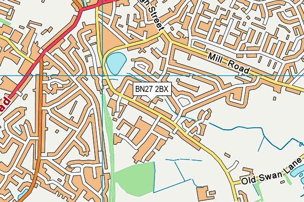 BN27 2BX map - OS VectorMap District (Ordnance Survey)