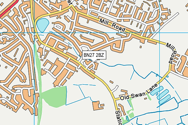 BN27 2BZ map - OS VectorMap District (Ordnance Survey)