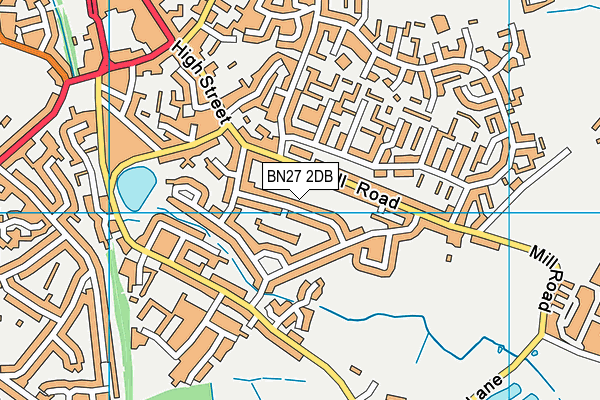 BN27 2DB map - OS VectorMap District (Ordnance Survey)