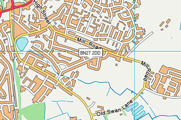 BN27 2DD map - OS VectorMap District (Ordnance Survey)