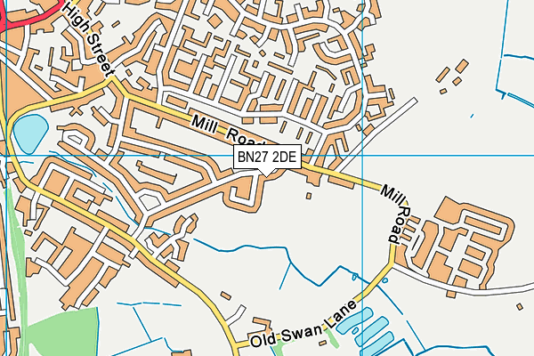 BN27 2DE map - OS VectorMap District (Ordnance Survey)