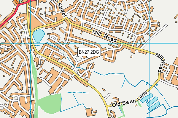 BN27 2DG map - OS VectorMap District (Ordnance Survey)