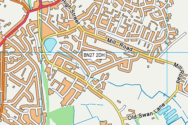 BN27 2DH map - OS VectorMap District (Ordnance Survey)
