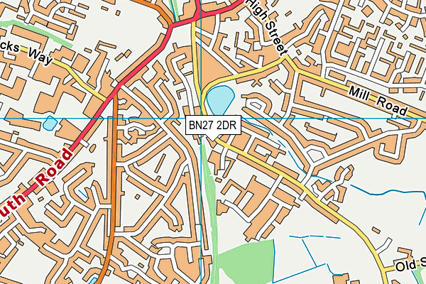 BN27 2DR map - OS VectorMap District (Ordnance Survey)