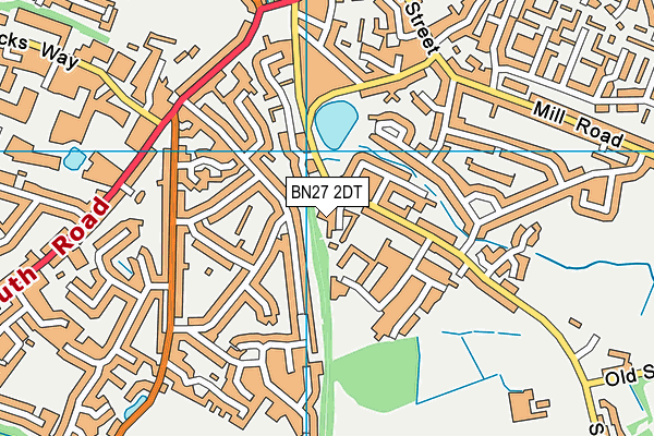 BN27 2DT map - OS VectorMap District (Ordnance Survey)