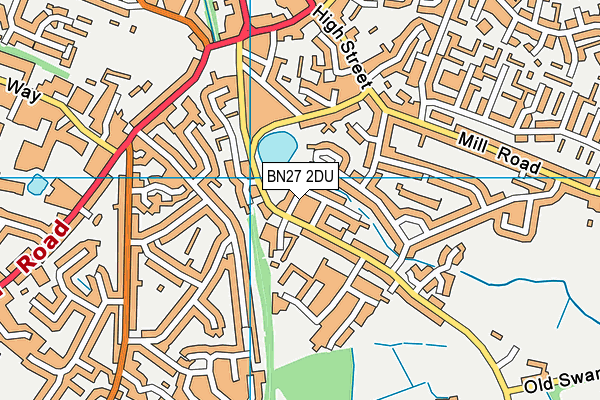 BN27 2DU map - OS VectorMap District (Ordnance Survey)