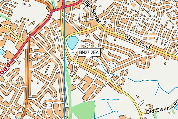 BN27 2EA map - OS VectorMap District (Ordnance Survey)
