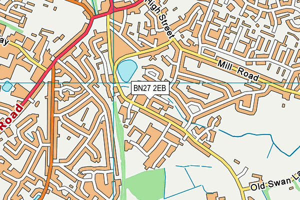BN27 2EB map - OS VectorMap District (Ordnance Survey)