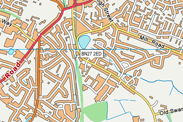 BN27 2ED map - OS VectorMap District (Ordnance Survey)