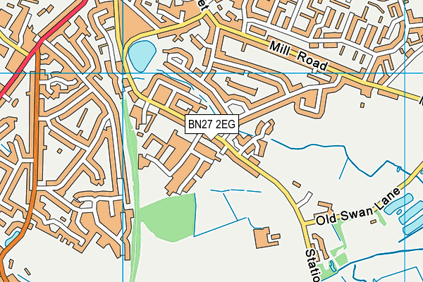 BN27 2EG map - OS VectorMap District (Ordnance Survey)