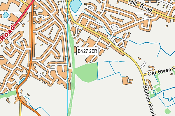 BN27 2ER map - OS VectorMap District (Ordnance Survey)