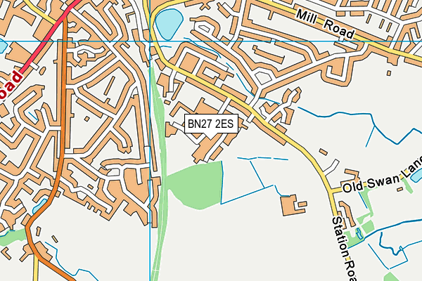 BN27 2ES map - OS VectorMap District (Ordnance Survey)