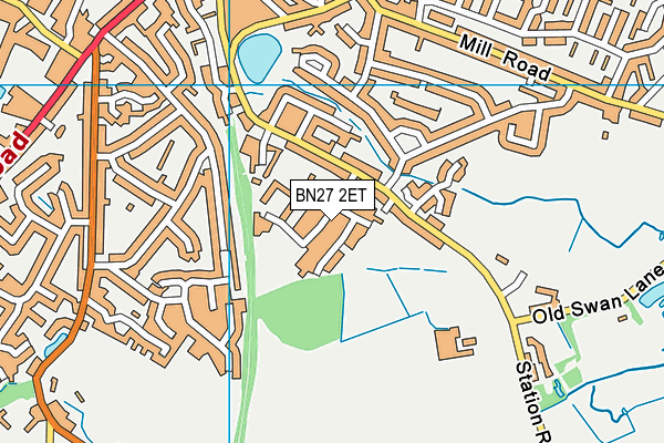 BN27 2ET map - OS VectorMap District (Ordnance Survey)