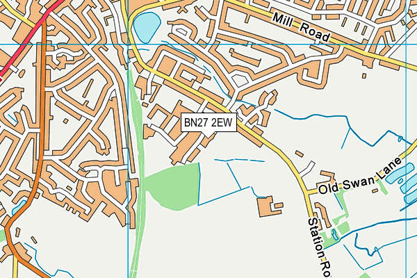 BN27 2EW map - OS VectorMap District (Ordnance Survey)