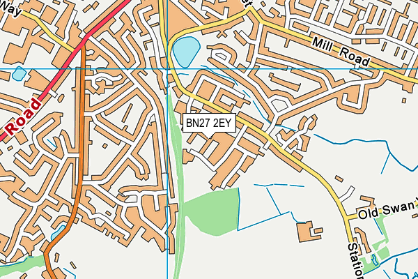 BN27 2EY map - OS VectorMap District (Ordnance Survey)