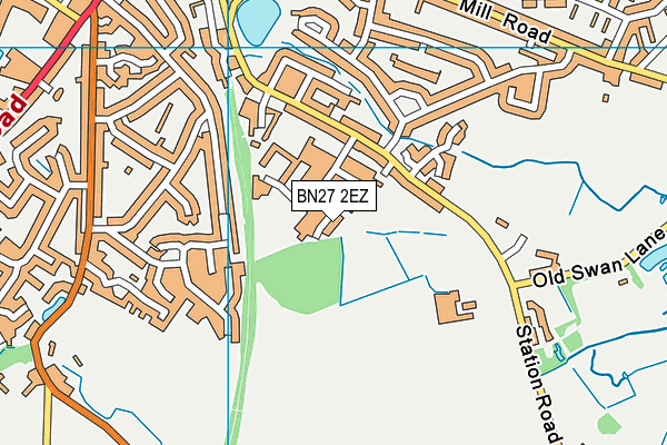 BN27 2EZ map - OS VectorMap District (Ordnance Survey)