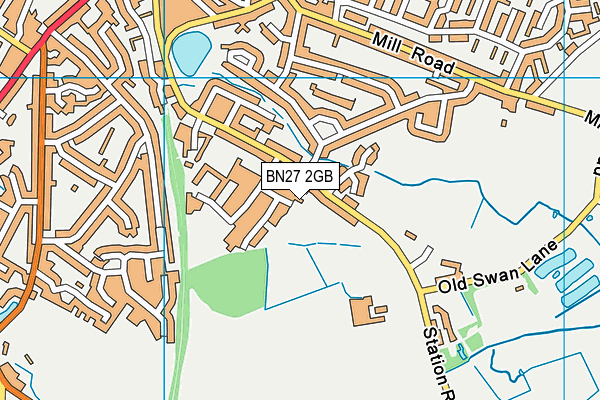 BN27 2GB map - OS VectorMap District (Ordnance Survey)