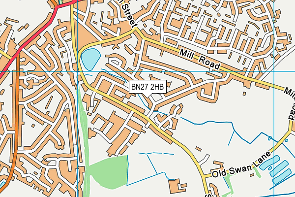 BN27 2HB map - OS VectorMap District (Ordnance Survey)
