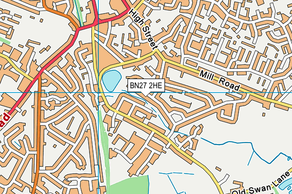 BN27 2HE map - OS VectorMap District (Ordnance Survey)